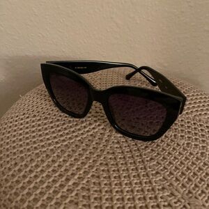 Black Contemporary Sunglasses with Dark Tinted Lenses